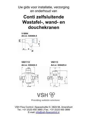 Handleiding V 6062-V60112-V60113 Zelfsluitende kraan - Vsh