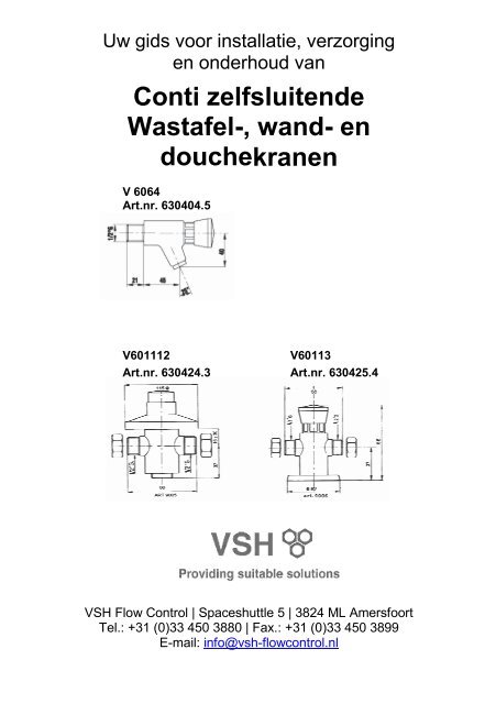 Handleiding V 6062-V60112-V60113 Zelfsluitende kraan - Vsh