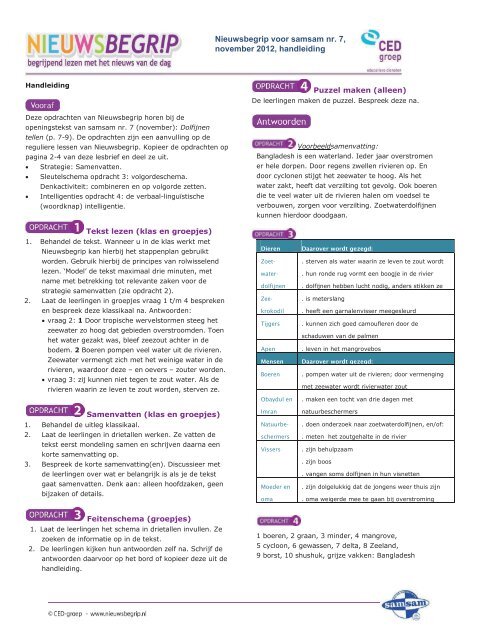 Nieuwsbegrip voor samsam nr. 7, november ... - Docent - Samsam