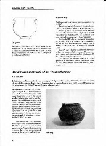Abe Postema: Middeleeuws aardewerk uit het Vrouwenklooster