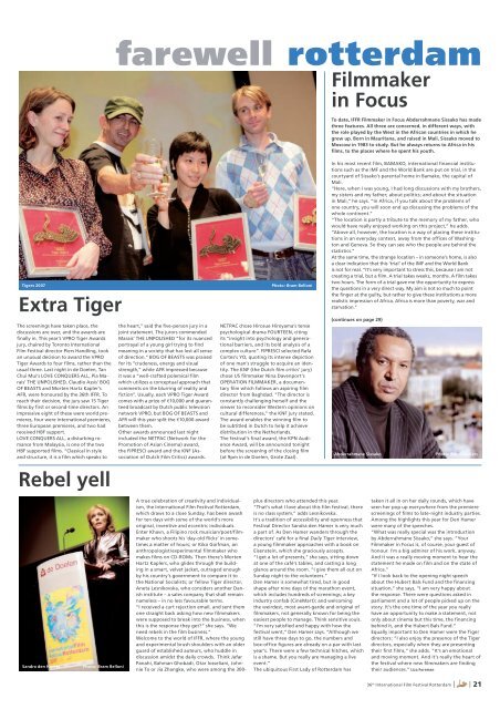 Tiger of many stripes - International Film Festival Rotterdam