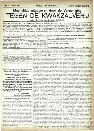 Maandblad uitgegeven door de Vereeniging - Vereniging tegen de ...