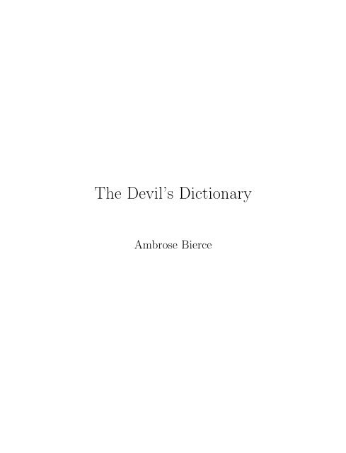The Devil's Dictionary - iTeX translation reports