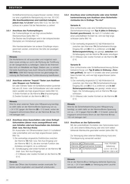 Betriebsanleitung GA101 V1 - bei Berner Torantriebe