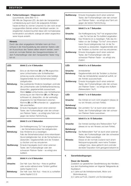 Betriebsanleitung GA101 V1 - bei Berner Torantriebe