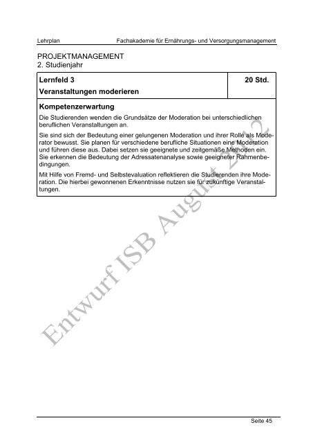 Lehrplan für das 1. und 2. Studienjahr an der Fachakademie für ...