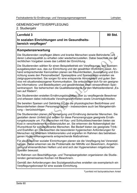 Lehrplan für das 1. und 2. Studienjahr an der Fachakademie für ...