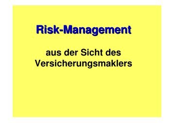 Risk-Management - Ihr Versicherungsmakler