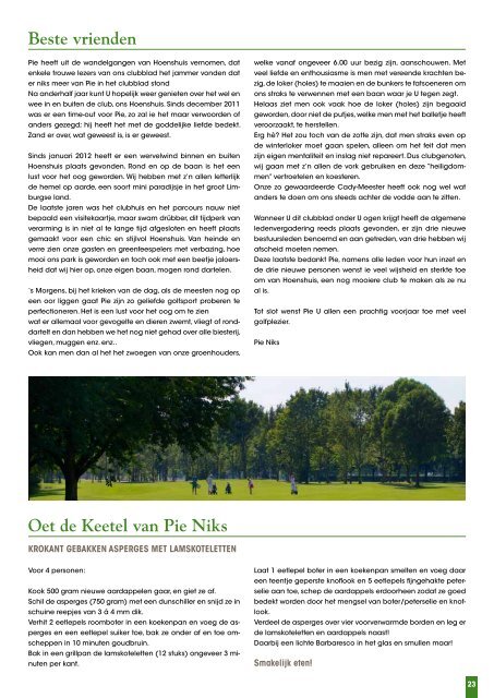 Clubblad mei – juni 2013 - Hoenshuis Golf