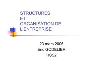 structures et organisation de l'entreprise - Centre de Recherche en ...