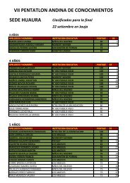 SEDE HUAURA VII PENTATLON ANDINA DE CONOCIMIENTOS