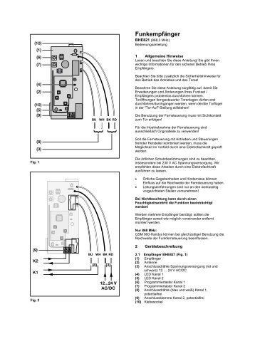 Bedienungsanleitung BHE821 - bei Berner Torantriebe