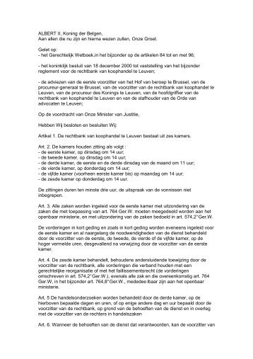 Reglement Rechtbank van Koophandel Leuven - PDF