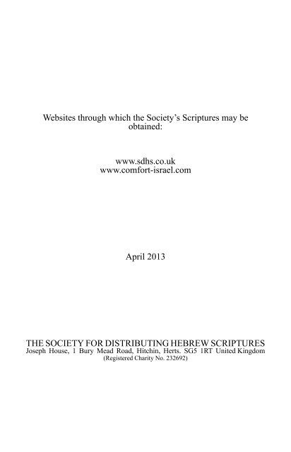 Den Heliga Bibeln - The Society for Distributing Hebrew Scriptures