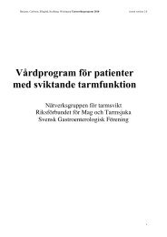 Vårdprogram för patienter med sviktande tarmfunktion - Svensk ...