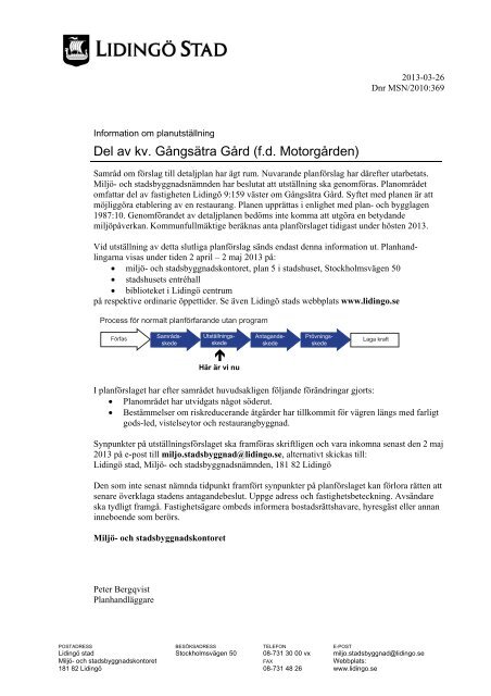 Del av kv. Gångsätra Gård (f.d. Motorgården) ↑ - Lidingö stad