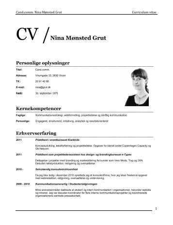 CV /Nina Mønsted Grut
