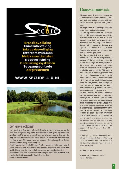 Clubblad januari – februari 2013 - Hoenshuis Golf