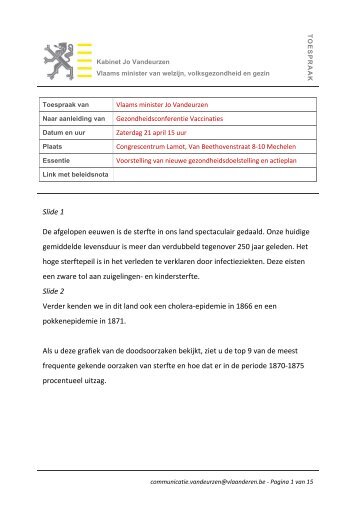 Slottoespraak (PDF, 925 kB) - Gezondheidsconferentie Vaccinaties