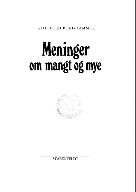 Meninger om mangt og mye