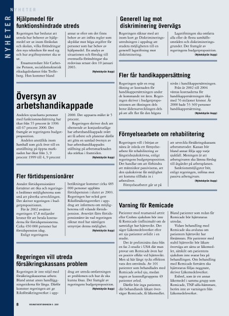 5 Nyheter - Välkommen till Reumatikertidningens arkiv