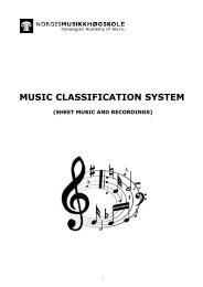 MUSIC CLASSIFICATION SYSTEM - Bibsys