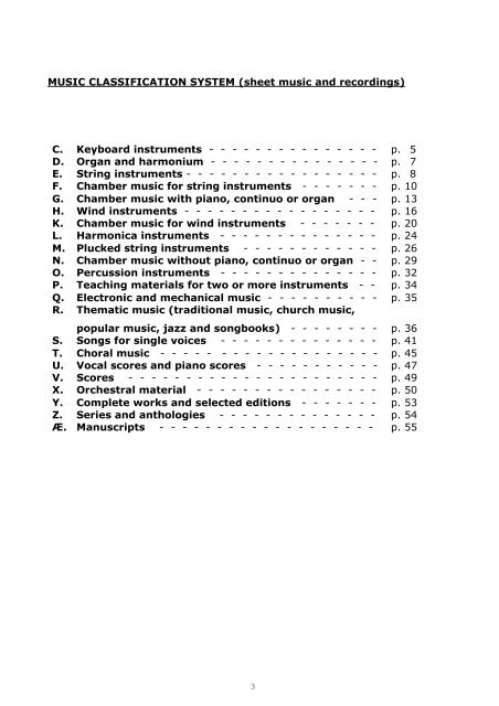 MUSIC CLASSIFICATION SYSTEM - Bibsys