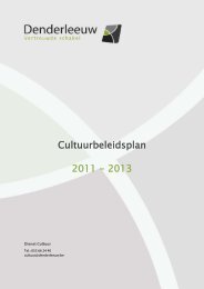 Cultuurbeleidsplan 2011 - 2013 - Gemeente Denderleeuw