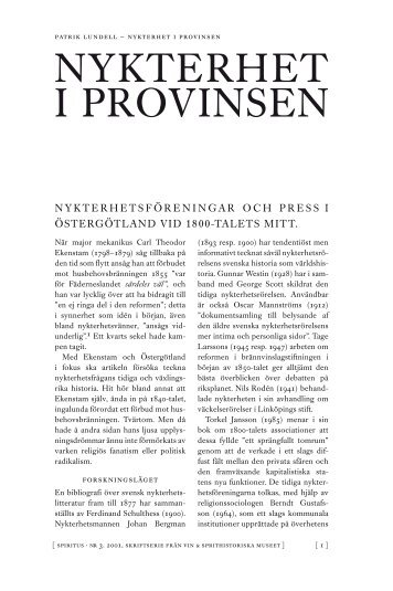 NykTERHET i pROviNSEN - Spritmuseum