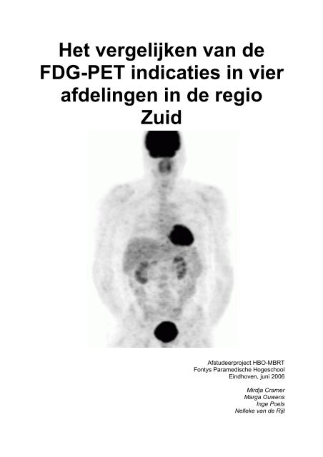 Het vergelijken van de FDG-PET indicaties in vier afdelingen in de ...