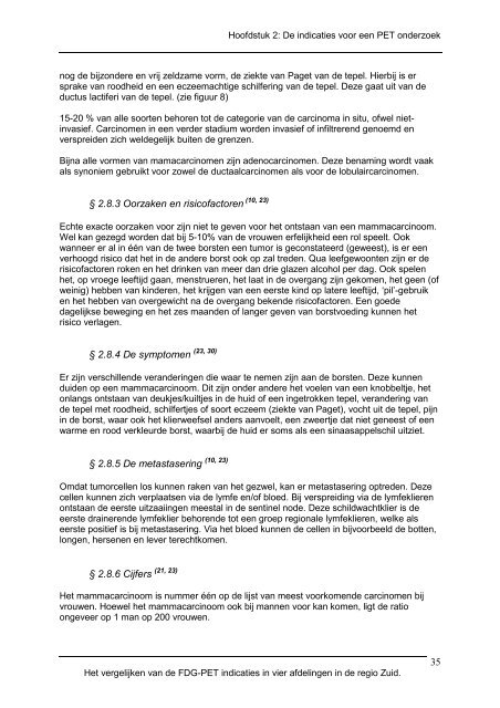 Het vergelijken van de FDG-PET indicaties in vier afdelingen in de ...