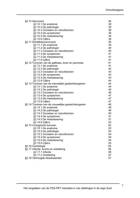 Het vergelijken van de FDG-PET indicaties in vier afdelingen in de ...