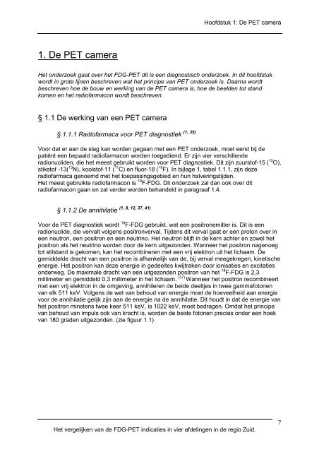 Het vergelijken van de FDG-PET indicaties in vier afdelingen in de ...