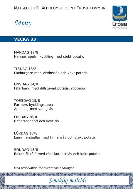 Smaklig måltid! - Trosa kommun