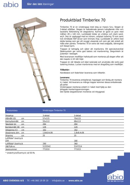 Produktblad Timberlex 70 - Abio