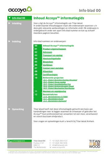 Accoya™ informatiegids - Houtindustrie van de Witte