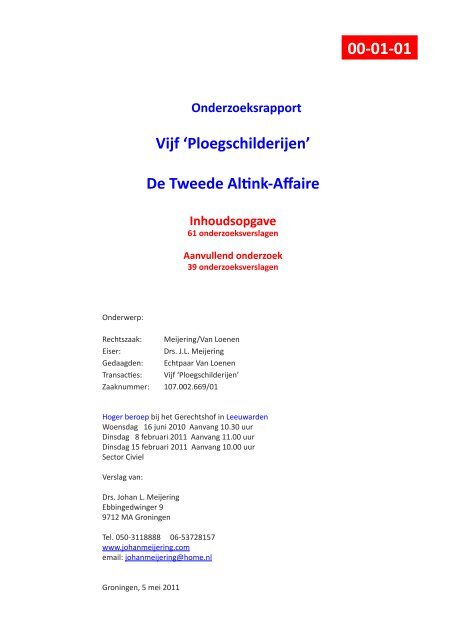 Vijf 'Ploegschilderijen' De Tweede Alnk-Affaire - Johan Meijering