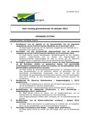 Kort verslag gemeenteraad 16 oktober 2012 - Stad Geraardsbergen