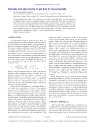 Viscosity and slip velocity in gas flow in microchannels