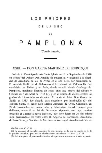 Los priores de la Seo de Pamplona
