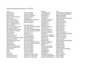 Teilnehmerliste Bezirksversammlung am 14.02.2003 Firma Strasse ...