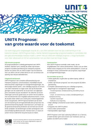 UNIT4 Prognose: van grote waarde voor de toekomst - Finan