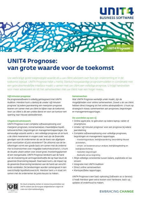 UNIT4 Prognose: van grote waarde voor de toekomst - Finan