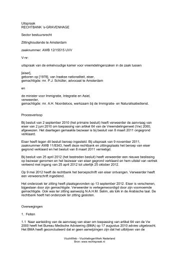 Uitspraak RECHTBANK 's-GRAVENHAGE Sector bestuursrecht ...