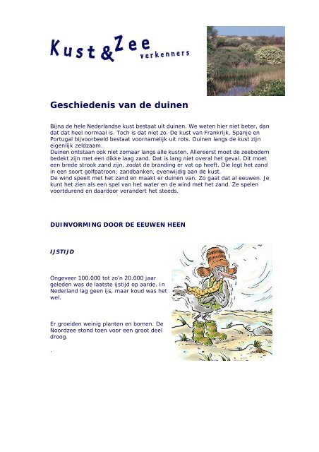 Geschiedenis van de duinen - Kustgids.nl
