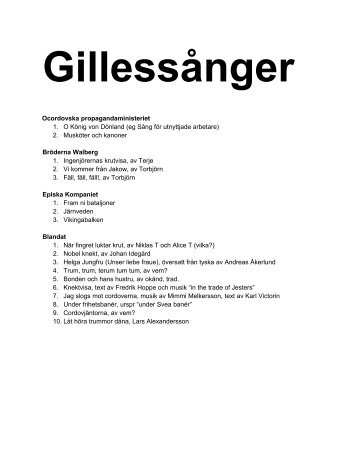 Gillessånger