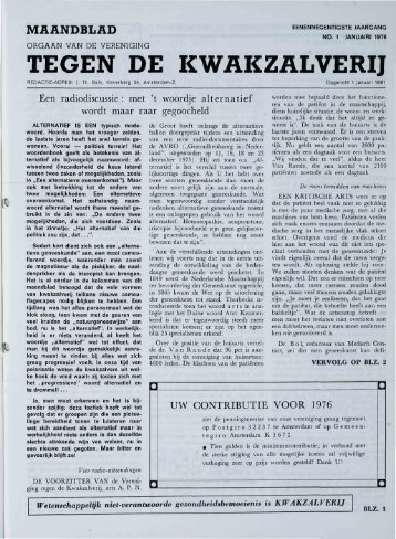 maandblad - Vereniging tegen de Kwakzalverij