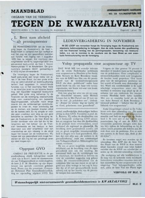 maandblad - Vereniging tegen de Kwakzalverij