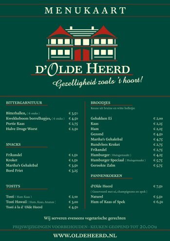 klik hier voor de menukaart - Olde Heerd