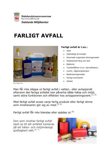 Information - Farligt avfall - Dalslands miljökontor